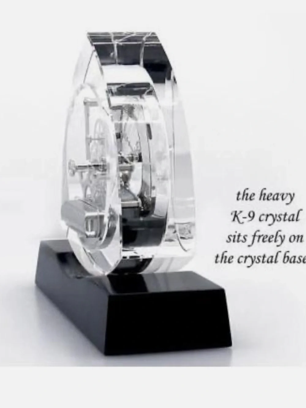 Bulova trident Crystal Mantel Clock with Silver Dial. New in box